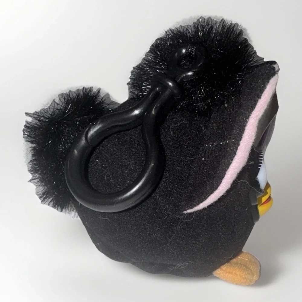 VTG Mini Furby Black Magic Keychain Clip Plush Talking 1999 Tiger‎ Nostalgic